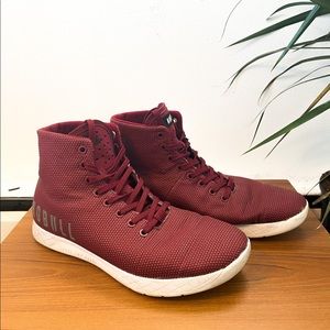 Burgundy high top trainers